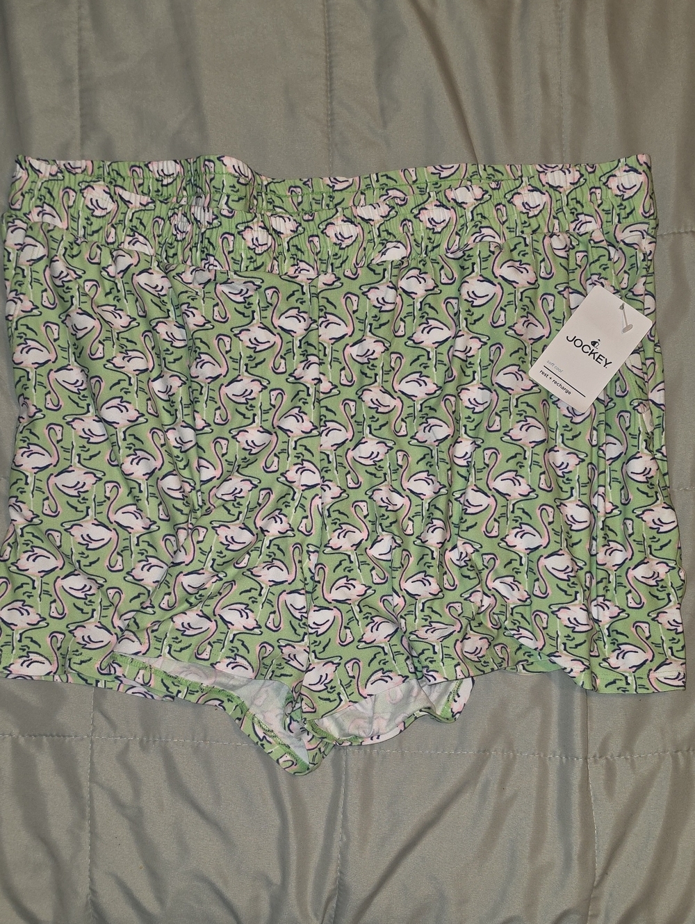 Jockey Flamingo-Print Lounge Shorts - Green & Pink